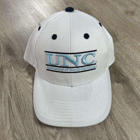 UNC North Carolina Tar‎ Heels Hat Snapback College White The Game Bar Line Cap - Picture 1 of 8